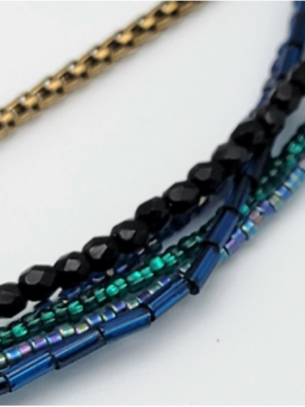 Chico's Blue-Green Multi-Strand Pendant Necklace - Picture 4 of 7